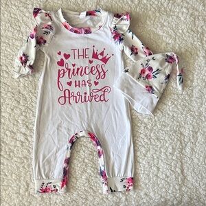 Floral Baby Romper with Hat